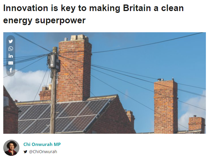 Innovation is key to making Britain a clean energy superpower