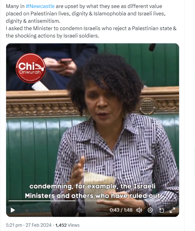 Many constituents have written to me upset at the difference they see in how Palestinian lives, Palestinian dignity and Islamophobia are valued in comparison with Israeli lives, Israeli dignity and antisemitism