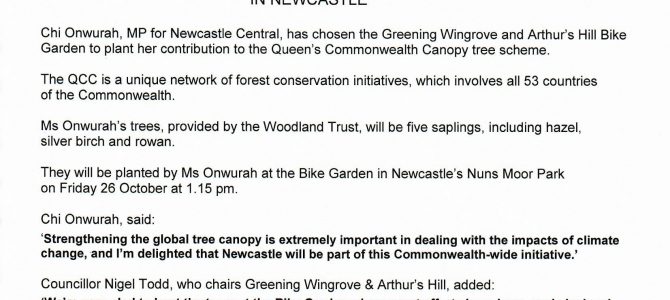 Planting a tree as part of the Queen’s Commonwealth Canopy in Newcastle