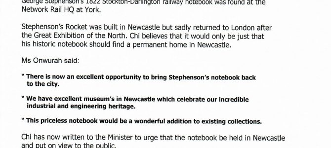 George Stephenson’s 1822 notebook