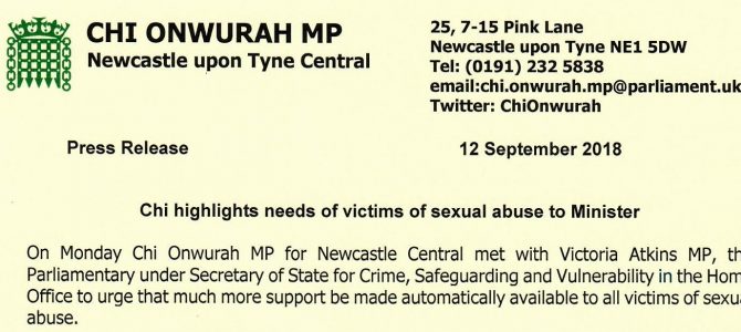 Meeting with Minister to urge support for victims of sexual abuse