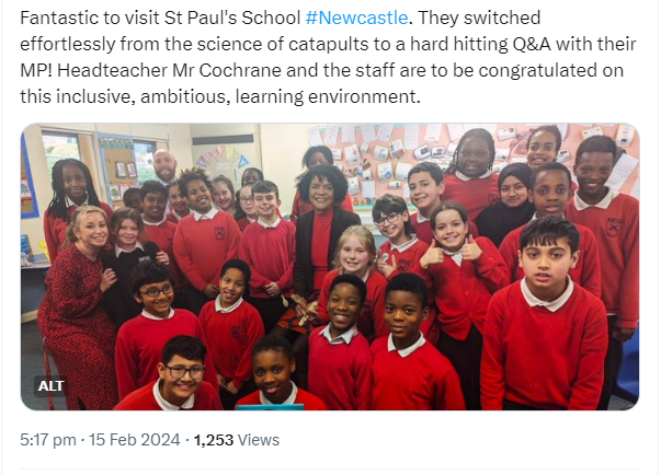 Fantastic to visit St Paul’s School in Newcastle