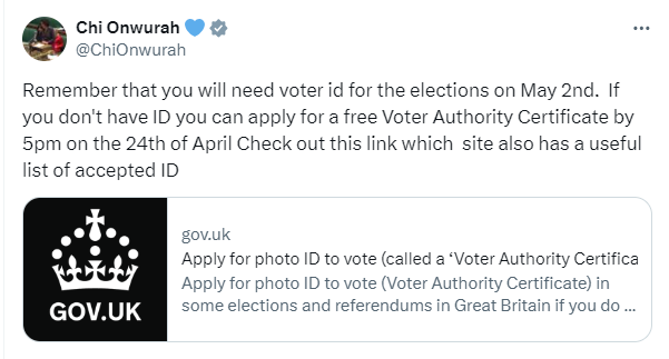 Going to vote at a Polling Station now requires good ID
